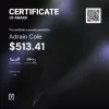 Adrain, $513.41 Payout Certificate