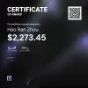 Hao, $2,273.45 Payout Certificate
