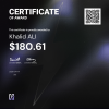 Khalid, $180.61 Payout Certificate