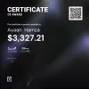 Ayaan , $3,327.21 Payout Certificate
