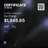 Kai, $1,345.65 Payout Certificate